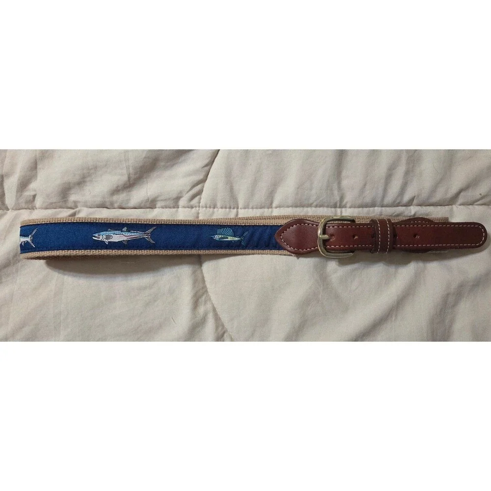 Coastal Accessories (Palmetto Moon) leather/canvas belt size 32